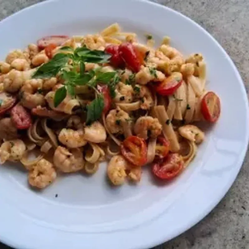 Fettuccine com Camarões